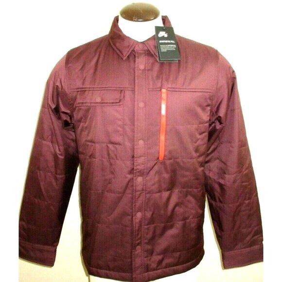 Nike SB Men's Holgate Synthetic Fill Snap Front Jacket Maroon Size Small NWT - Picture 1 of 4